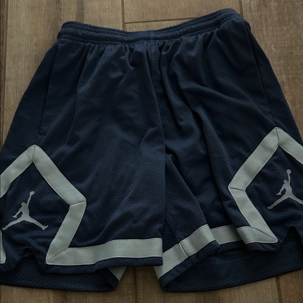 Jordan Dark Blue and Light Gray Athletic Shorts